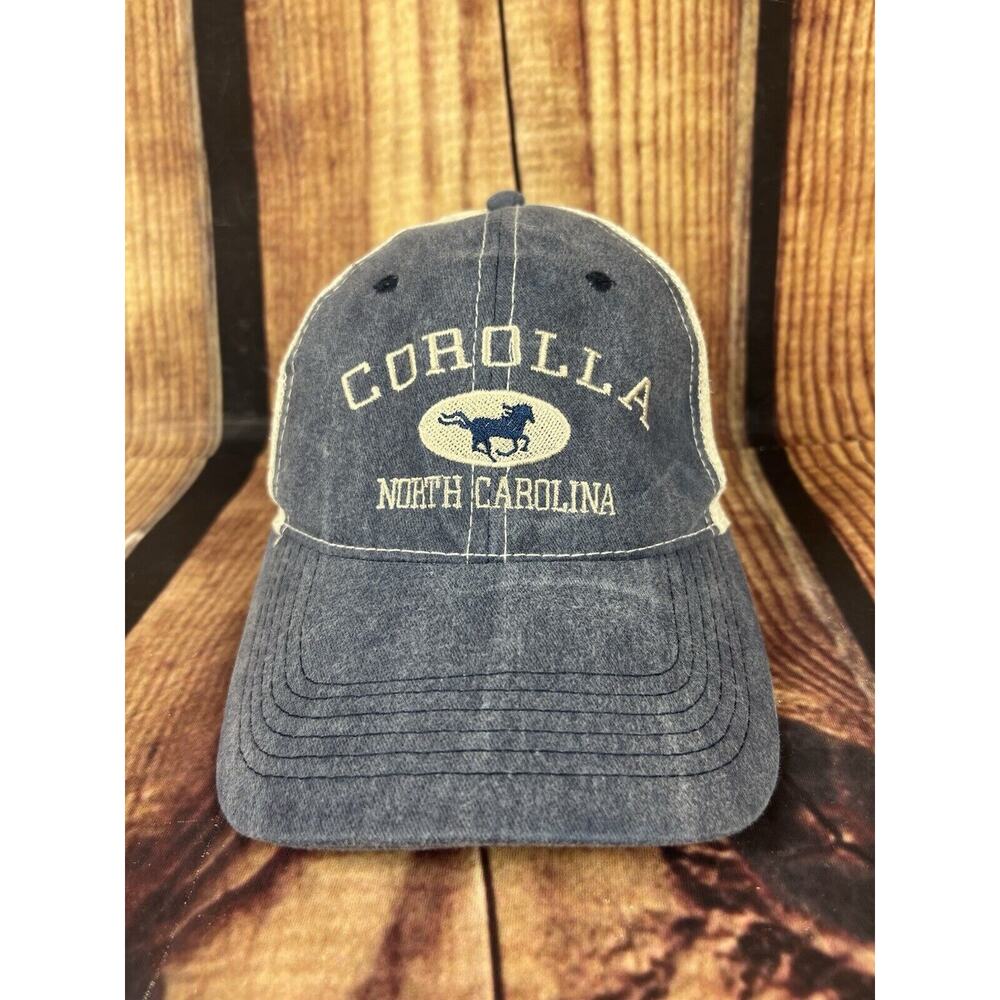 Corolla North Carolina Hat Triangle Sport Headwear OSFM Blue White Baseball Cap